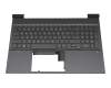 Clavier incl. topcase DE (allemand) gris/gris avec rétro-éclairage original pour HP Victus 16-d0000