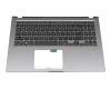 Clavier incl. topcase DE (allemand) noir/gris original pour Asus ExpertBook P1 P1511CEA