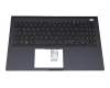 Clavier incl. topcase DE (allemand) noir/bleu original pour Asus Expertbook L1 L1501CDA