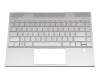 Clavier incl. topcase DE (allemand) argent/noir original pour HP Envy 13-aq0300