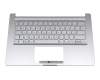 Clavier incl. topcase DE (allemand) argent/argent avec rétro-éclairage original pour Asus VivoBook 14 F403FA