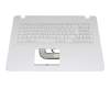 Clavier incl. topcase DE (allemand) blanc/blanc original pour Asus VivoBook F705UA