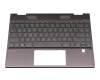 Clavier incl. topcase DE (allemand) gris/gris avec rétro-éclairage original pour HP Envy x360 13-ar0200