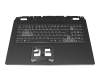 Clavier incl. topcase DE (allemand) moir/blanc/noir avec rétro-éclairage original pour Acer Nitro 5 (AN517-42)