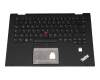 Clavier incl. topcase DE (allemand) noir/noir avec rétro-éclairage et mouse stick original pour Lenovo ThinkPad X1 Yoga 2nd Gen (20JES03T00)