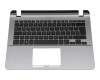 Clavier incl. topcase DE (allemand) noir/argent original pour Asus VivoBook F407MA