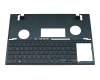 Clavier incl. topcase DE (allemand) bleu/bleu avec rétro-éclairage original pour Asus UX582ZM