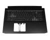 Clavier incl. topcase UA (ukrainien) moir/blanc/noir avec rétro-éclairage original pour Acer Nitro 5 AN517-41