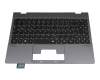 Clavier incl. topcase DE (allemand) noir/gris avec rétro-éclairage pour JP SF40CM