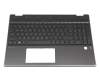 Clavier incl. topcase CH (suisse) noir/noir avec rétro-éclairage original pour HP Pavilion x360 15-dq0205ng (7BU80EA)