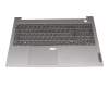 Clavier incl. topcase DE (allemand) argent/gris avec rétro-éclairage original pour Lenovo ThinkBook 15 G3 ACL (21A4)