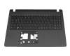 Clavier incl. topcase DE (allemand) noir/noir avec rétro-éclairage original pour Acer TravelMate P2 (P215-53)