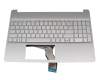 Clavier incl. topcase DE (allemand) argent/argent original pour HP 15s-eq0000