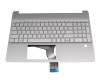 Clavier incl. topcase DE (allemand) argent/argent original pour HP 15s-eq0000