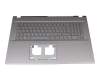 Clavier incl. topcase DE (allemand) gris/gris avec rétro-éclairage original pour Acer Aspire 5 (A517-53G)