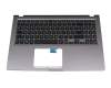 Clavier incl. topcase DE (allemand) noir/gris original pour Asus VivoBook 15 F515JA