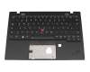 Clavier incl. topcase DE (allemand) noir/noir avec rétro-éclairage et mouse stick original pour Lenovo ThinkPad X1 Nano Gen 2 (21E8/21E9)