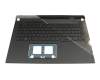 90NR08L2-R31GE0 original Asus clavier incl. topcase DE (allemand) noir/noir/transparent /gris avec rétro-éclairage