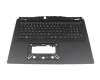 Clavier incl. topcase DE (allemand) noir/noir avec rétro-éclairage original pour Acer Predator Helios 18 (PH18-71)