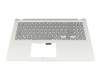 Clavier incl. topcase DE (allemand) gris/argent original pour Asus VivoBook 15 F515EA