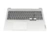 Clavier incl. topcase DE (allemand) noir/argent avec rétro-éclairage original pour Lenovo IdeaPad 5 Pro 16ARH7 (82SN)