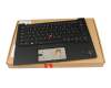 Clavier incl. topcase DE (allemand) noir/noir avec rétro-éclairage et mouse stick (Wi-Fi) original pour Lenovo ThinkPad X1 Carbon G10 (21CB)