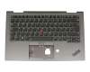 102-18F86LHC02C original Lenovo clavier incl. topcase DE (allemand) noir/gris avec rétro-éclairage et mouse stick