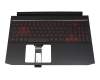 13004E23K201 original Acer clavier incl. topcase DE (allemand) noir/rouge/noir avec rétro-éclairage (Geforce1650)