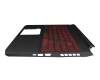 13004E23K201 original Acer clavier incl. topcase DE (allemand) noir/rouge/noir avec rétro-éclairage (Geforce1650)