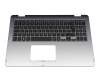 1KAHZZQ0044 original Asus clavier incl. topcase DE (allemand) noir/gris avec rétro-éclairage