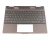 439.0EC02.0002 original HP clavier incl. topcase DE (allemand) noir/gris avec rétro-éclairage