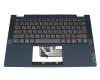 460.0MD06.0001 original Lenovo clavier incl. topcase DE (allemand) gris foncé/bleu avec rétro-éclairage bleu