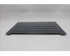 Lenovo 5CB1S05172 C-Cover with keyboard, Belgian, Luna Grey, Backlight, FingerPrint, UK
