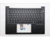 Lenovo 5M11S53767 C-Cover with keyboard, German, Black, Backlight, UK