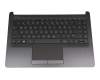 6037B0144904 original HP clavier incl. topcase DE (allemand) noir/noir