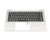 6037B0161904 original IEC clavier incl. topcase DE (allemand) noir/argent avec rétro-éclairage