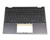 6070B1744903 original HP clavier incl. topcase DE (allemand) noir/argent/noir sans rétroéclairage