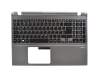60RZCN2045 original Acer clavier incl. topcase DE (allemand) noir/argent avec rétro-éclairage