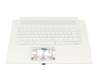 6B.C6XN7.011 original Acer clavier incl. topcase DE (allemand) blanc/blanc avec rétro-éclairage