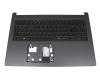 6BH9KN70110 original Acer clavier incl. topcase DE (allemand) noir/gris avec rétro-éclairage