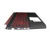 6BQ5XN2012 original Acer clavier incl. topcase DE (allemand) noir/noir/rouge avec rétro-éclairage
