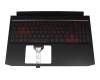 6BQAMN2014 original Acer clavier incl. topcase DE (allemand) noir/rouge/noir avec rétro-éclairage