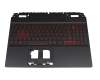 6BQFJN2014 original Acer clavier incl. topcase DE (allemand) noir/noir avec rétro-éclairage
