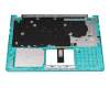 90NB0IA1-R32GE0 original Asus clavier incl. topcase DE (allemand) noir/turquoise avec rétro-éclairage