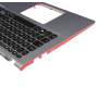 90NB0J52-R30101 original Asus clavier incl. topcase DE (allemand) noir/argent avec rétro-éclairage