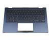 90NB0JC2-R31GE0 original Asus clavier incl. topcase DE (allemand) noir/bleu avec rétro-éclairage