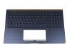 90NB0NK1-R31GE0 original Asus clavier incl. topcase DE (allemand) bleu/bleu avec rétro-éclairage