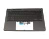 90NR09U2-R32GE1 original Asus clavier incl. topcase DE (allemand) noir/noir avec rétro-éclairage