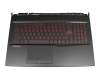 957-17E41E-C02 original MSI clavier incl. topcase DE (allemand) noir/noir avec rétro-éclairage Rétroéclairage rouge