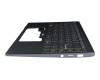 9Z.NJ2BN.T0G original Darfon clavier incl. topcase DE (allemand) gris/gris avec rétro-éclairage
